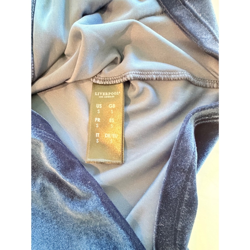 Liverpool Los Angeles Navy Blue Velvet Tracksuit Zip Hoodie Wide Leg Pants Set S - Picture 12 of 13